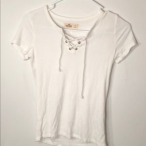 White Hollister Ribbed Top